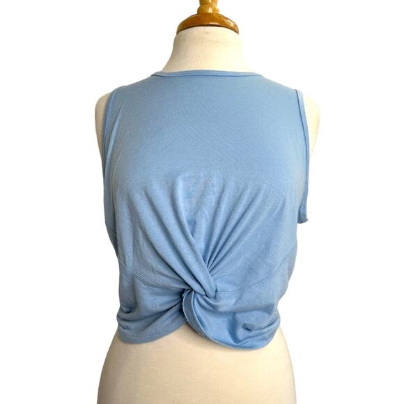 Yogalicious Sleeveless Front Knot Tank Top Blue Size M - Picture 2 of 6